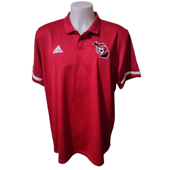 adidas Other - Adidas FAU Polo Mens Size 2XL Flint Area United Soccer Club Embroidered Logo Red